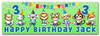 Personalised Party Banner For Kids Birthday Boys Cute Football Animals Any Age