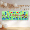 Personalised Party Banner For Kids Birthday Boys Cute Football Animals Any Age