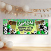 Personalised Party Banner For Kids Birthday Boys Football With Photo Any Age