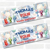 Personalised Party Banner For Kids Birthday Boys Watercolour Aliens Any Age