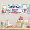 Personalised Party Banner For Kids Birthday Boys Watercolour Aliens Any Age