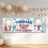 Personalised Party Banner For Kids Birthday Boys Watercolour Aliens Any Age
