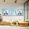 Personalised Party Banner For 100th Birthday With Photo Male Blue Balloon Gift