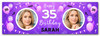 Personalised Party Banner For 35th Birthday With Photo Female Purple Balloons