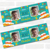 Personalised Party Banner For 100th Birthday With Photo Male Turquoise Cake