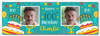 Personalised Party Banner For 100th Birthday With Photo Male Turquoise Cake