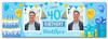 Personalised Party Banner For 40th Birthday With Photo Male Blue Cake Gift