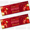 Personalised Party Banner For 100th Birthday Red Gold Balloons