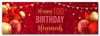 Personalised Party Banner For 100th Birthday Red Gold Balloons