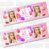 Personalised Party Banner For 45th Birthday With Photo Female Pink Cake