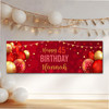 Personalised Party Banner For 45th Birthday Red Gold Balloons