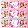 Personalised Party Banner For 55th Birthday With Photo Female Pink Cake Personalised Party Banner For 55th Birthday With Photo Female Pink Cake