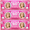 Personalised Party Banner For 60th Birthday With Photo Female Pink Balloons Personalised Party Banner For 60th Birthday With Photo Female Pink Balloons