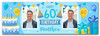 Personalised Party Banner For 60th Birthday With Photo Male Blue Cake Gift