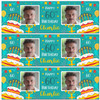 Personalised Party Banner For 60th Birthday With Photo Male Turquoise Cake