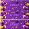 Personalised Party Banner For 60th Birthday Purple Gold Balloons