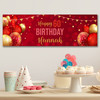 Personalised Party Banner For 60th Birthday Red Gold Balloons