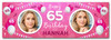 Personalised Party Banner For 65th Birthday With Photo Female Pink Balloons Personalised Party Banner For 65th Birthday With Photo Female Pink Balloons