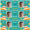 Personalised Party Banner For 65th Birthday With Photo Male Turquoise Cake