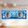 Personalised Party Banner For 70th Birthday With Photo Male Blue Balloons