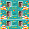 Personalised Party Banner For 70th Birthday With Photo Male Turquoise Cake