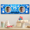 Personalised Party Banner For 75th Birthday With Photo Male Blue Balloons Personalised Party Banner For 75th Birthday With Photo Male Blue Balloons