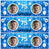 Personalised Party Banner For 75th Birthday With Photo Male Blue Balloons Personalised Party Banner For 75th Birthday With Photo Male Blue Balloons