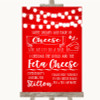 Red Watercolour Lights Cheeseboard Cheese Song Personalised Wedding Sign