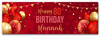 Personalised Party Banner For 80th Birthday Red Gold Balloons
