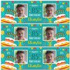 Personalised Party Banner For 85th Birthday With Photo Male Turquoise Cake
