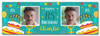 Personalised Party Banner For 85th Birthday With Photo Male Turquoise Cake