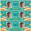 Personalised Party Banner For 90th Birthday With Photo Male Turquoise Cake