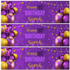 Personalised Party Banner For 90th Birthday Purple Gold Balloons