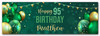 Personalised Party Banner For 95th Birthday Male Green Gold Balloons