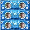 Personalised Party Banner For 95th Birthday With Photo Male Blue Balloons