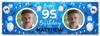 Personalised Party Banner For 95th Birthday With Photo Male Blue Balloons