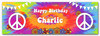 Personalised Party Banner For Birthday 1960's Theme Peace