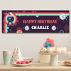 Personalised Party Banner For Birthday 1970's Theme Disco Purple