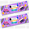 Personalised Party Banner For Birthday Female 1980's Theme Purple