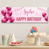 Personalised Party Banner For Birthday Female Pink Balloon Star Personalised Party Banner For Birthday Female Pink Balloon Star