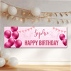 Personalised Party Banner For Birthday Female Pink Balloon Star Personalised Party Banner For Birthday Female Pink Balloon Star