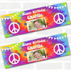 Personalised Party Banner For Birthday With Photo 1960's Tie Peace