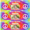 Personalised Party Banner For Birthday With Photo 1960's Tie Peace