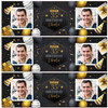 Personalised Party Banner For Birthday With Photo 35 Male Gold Black Balloons
