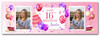 Personalised Party Banner For 16th Birthday With Photo Female Pink Cake