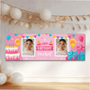 Personalised Party Banner For Birthday With Photo Female Pink Cake Gift