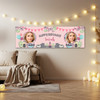 Personalised Party Banner For Birthday With Photo Female Spa Pamper Bunting Pink
