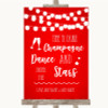 Red Watercolour Lights Drink Champagne Dance Stars Personalised Wedding Sign