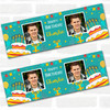 Personalised Party Banner For Birthday With Photo Male Turquoise Cake Personalised Party Banner For Birthday With Photo Male Turquoise Cake