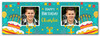 Personalised Party Banner For Birthday With Photo Male Turquoise Cake Personalised Party Banner For Birthday With Photo Male Turquoise Cake